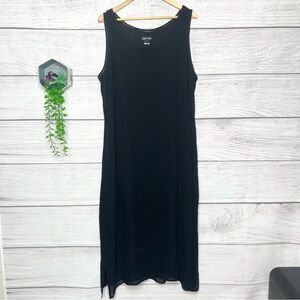 Vintage Simply Silk Black Sleeveless 100% Silk Fully Lined Maxi Dress Size 2X